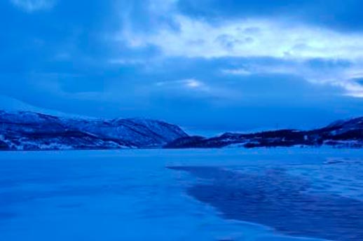 An icy lake in Tromso
